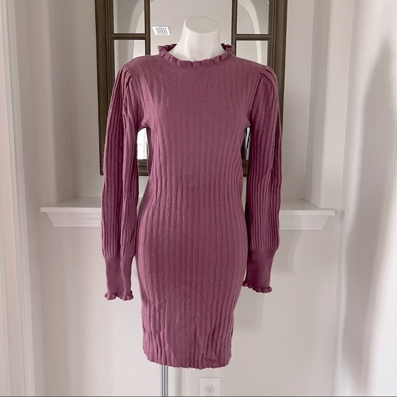 Ellie Tahari Cashmere Balloon Sleeve Sweater Dress Size S New w/Tag - Picture 3 of 15
